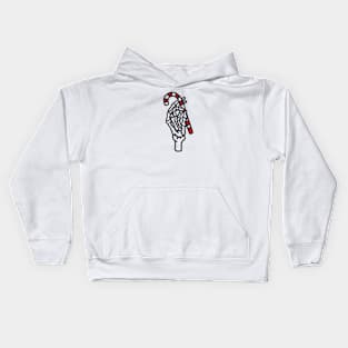 Skeleton Christmas Hand with candy Kids Hoodie